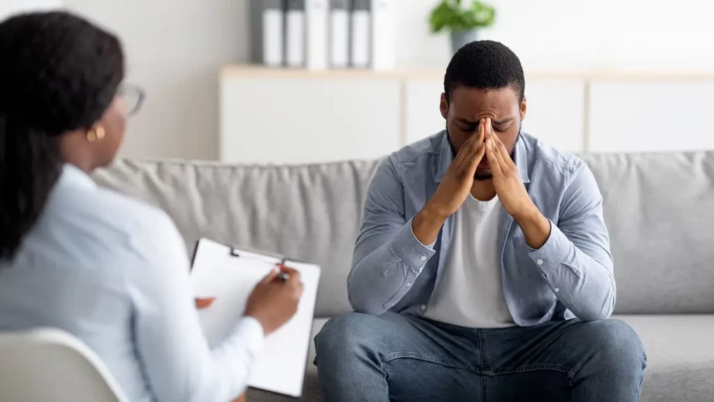 Psychiatrist and patient